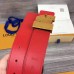 Louis Vuitton Red LV New Wave 35mm Belt M0096V