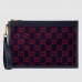 Gucci Portfolio Pouch Bag In Blue GG Wool