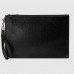 Gucci Portfolios Pouch In Black GG Embossed Leather