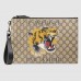 Gucci Tiger Print GG Supreme Portfolio Pouch