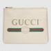 Gucci White Print Leather Medium Portfolio