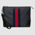 Gucci Black GG Supreme Web Portfolio Pouch