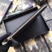 Gucci Black Leather Portfolio Pouch With Gucci Logo