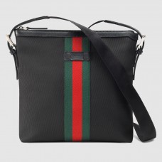 Gucci Black Web Canvas Messenger Bag