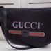 Gucci Black Print Half-Moon Hobo Bag