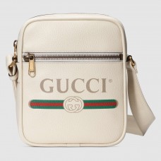 Gucci White Print Messenger Bag