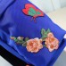 Gucci Blue Embroidered Drawstring Backpack