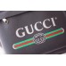 Gucci Black Print Leather Logo Backpack