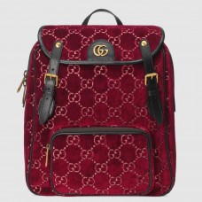 Gucci Red Small GG Velvet Backpack