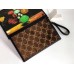 Gucci Brown GG Velvet Portfolio Pouch Bag