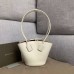 Bottega Veneta Small Basket Tote In White Calfskin