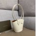 Bottega Veneta Small Basket Tote In White Calfskin