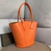 Bottega Veneta Medium Basket Tote In Orange Calfskin