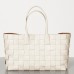 Bottega Veneta Medium Tote In White Maxi Intreccio