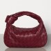 Bottega Veneta Mini BV Jodie Bag In Bordeaux Woven Leather
