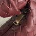 Bottega Veneta Mini BV Jodie Bag In Bordeaux Woven Leather