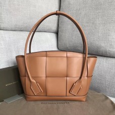 Bottega Veneta Arco 48 Intrecciato Bag In Tan Calfskin