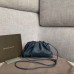 Bottega Veneta The Pouch 20 Clutch In Navy Blue Calfskin