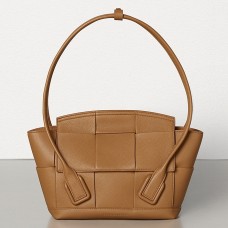 Bottega Veneta Small Arco 33 Bag In Caramel Grained Calfskin