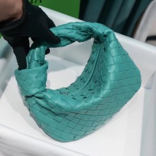 Bottega Veneta Mini BV Jodie Bag In Green Water Woven Leather