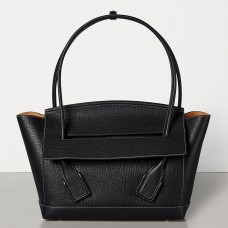 Bottega Veneta Arco 48 Bag In Black Grainy Calfskin