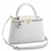 Louis Vuitton White Capucines PM Bag With Chain M53245