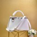 Louis Vuitton White Capucines PM Bag With Chain M53245