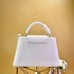 Louis Vuitton White Capucines PM Bag With Chain M53245