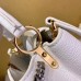 Louis Vuitton White Capucines PM Bag With Chain M53245