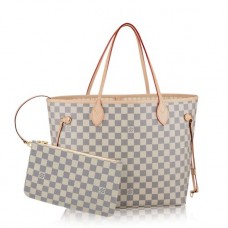 Louis Vuitton Neverfull MM Bag Damier Azur N41361