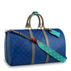 Louis Vuitton Keepall Bandouliere 45 Pacific Blue Monogram M43855
