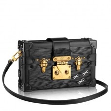 Louis Vuitton Petite Malle Bag In Black Epi Leather M5001N