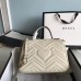 Gucci White GG Marmont Small Shoulder Bag With Handle