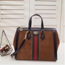 Gucci Brown Ophidia Medium Top Handle Bag