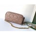 Gucci GG Marmont Mini Chain Bag In Dusty Pink Leather