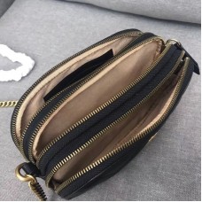 Gucci GG Marmont Mini Chain Bag In Black Leather