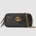 Gucci GG Marmont Mini Chain Bag In Black Leather