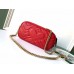 Gucci GG Marmont Mini Chain Bag In Red Leather