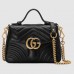 Gucci GG Marmont Mini Top Handle Bag In Black Leather