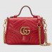 Gucci GG Marmont Mini Top Handle Bag In Red Leather