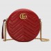 Gucci Red GG Marmont Mini Round Shoulder Bag