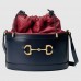 Gucci 1955 Horsebit Bucket Bag In Navy Calfskin