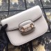 Gucci 1955 Horsebit Shoulder Bag In White Leather