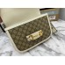 Gucci 1955 Horsebit Small Shoulder Bag With White Trim