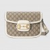 Gucci 1955 Horsebit Small Shoulder Bag With White Trim