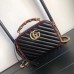 Gucci GG Marmont Small Shoulder Black Bag With Bamboo