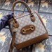 Gucci 1955 Horsebit Small Top Handle Bag In GG Supreme With Brown Trim
