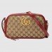 Gucci Original GG Marmont Small Camera Bag With Red Trim