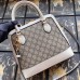 Gucci 1955 Horsebit Small Top Handle Bag In GG Supreme With White Trim