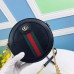 Gucci Black Calfskin Ophidia Mini Round Shoulder Bag